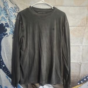 American Eagle Outfitters Men's Dark Gray Long Sleeve Tee